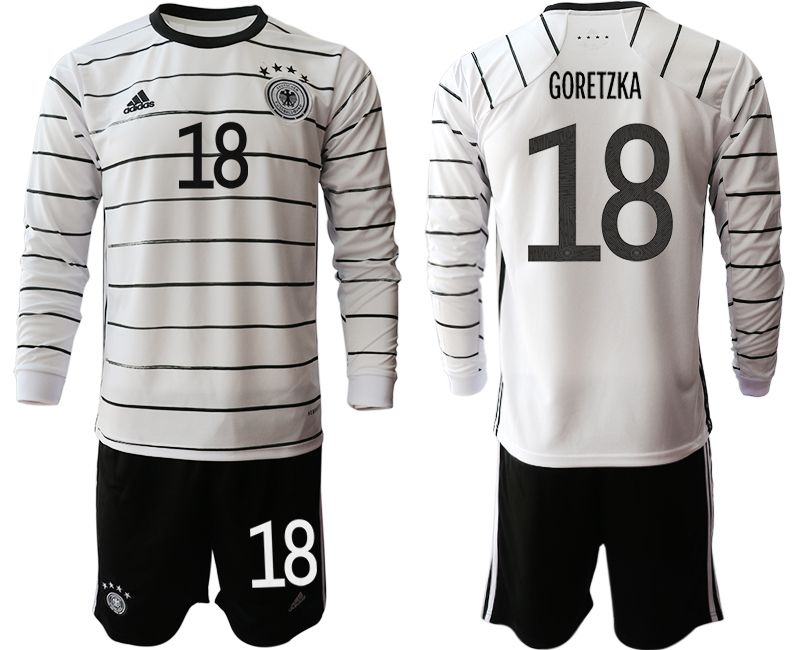 Men 2021 World Cup National Germany home long sleeve #18 white Soccer Jerseys->germany jersey->Soccer Country Jersey